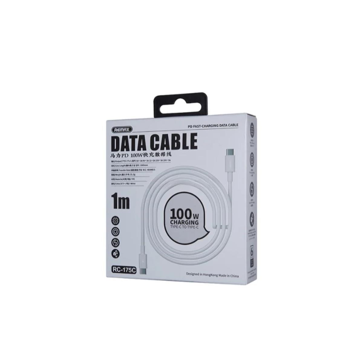 Remax RC-175C Fast Charging Type-C to Type-C Data Cable 1M 100W