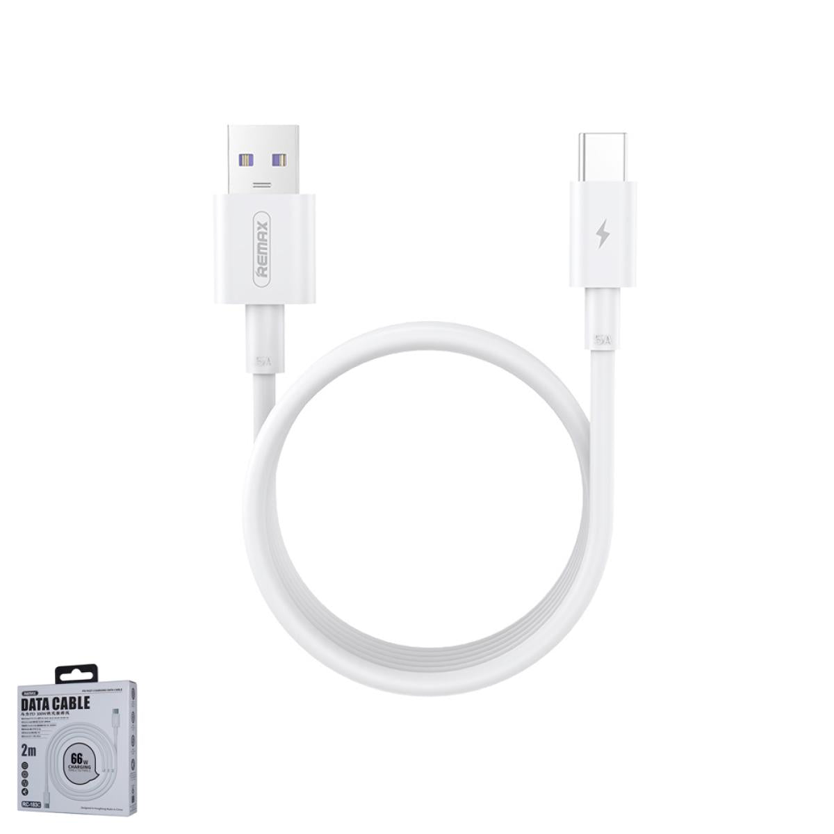 Remax RC-183A Fast Charging 6A 66W USB to Type-C Data Cable 2M 480 Mbps