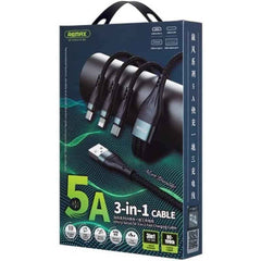 Remax RC - 199TH Whirly Series 5A 3 - in - 1 Fast Charging Cable