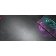 Roccat Sense Icon Xxl Pc Gaming Mousepad Non Slip Rubber Backed Custom Art Durable Resin Treated Cloth Surface Low Profile Stitched Edges, Black