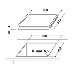 DR Ri 9112 Bi 90cm Vitroceramic Hob