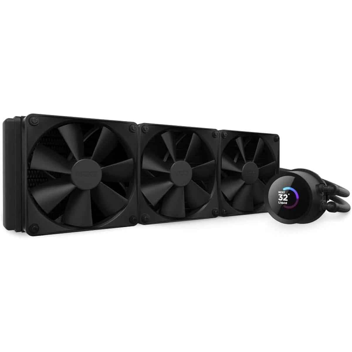NZXT Kraken Plus 360 (Black) LCD Display All-In-One 360mm Liquid CPU Cooler w/ Enhanced Cold Plate, RPM, Static Pressure 3x120mm F120P Non RGB fan | RL-KN360-B2 (Black) |