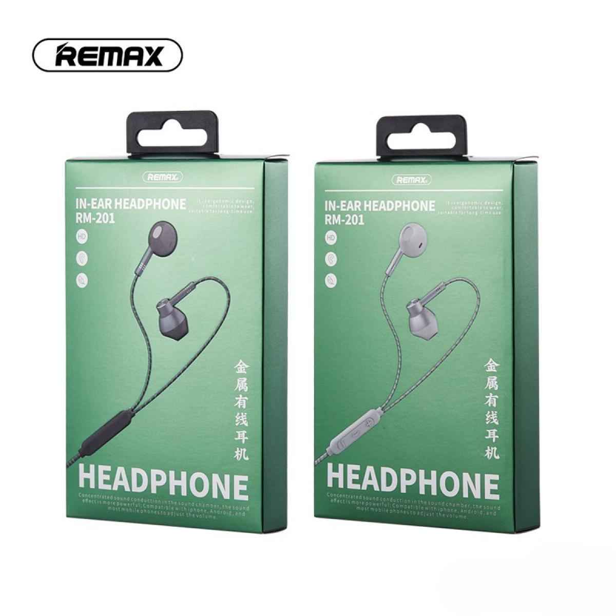 Remax RM-201 Wired Earphone- Silver Remax RM-201 Wired Earphone- Silver