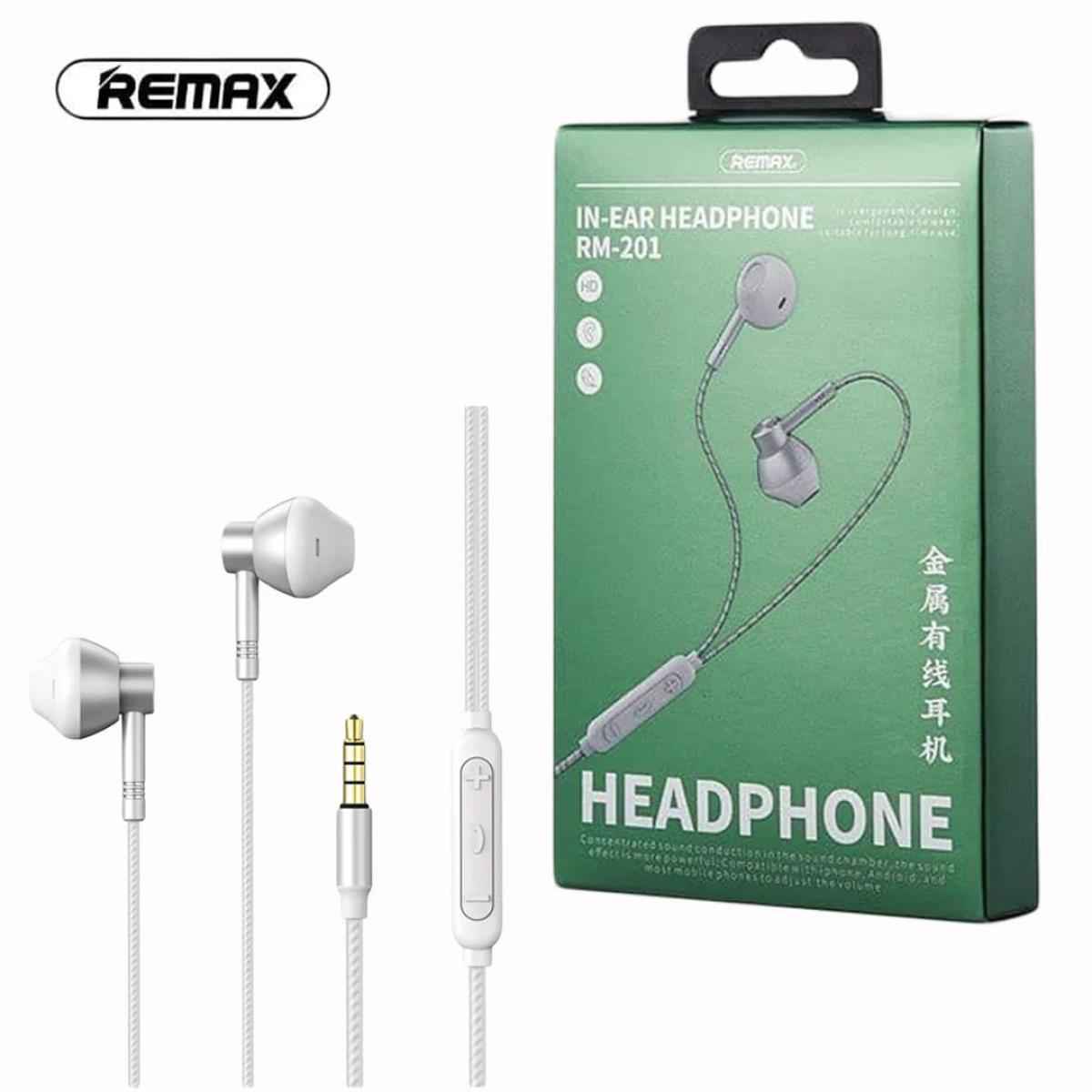 Remax RM-201 Wired Earphone- Silver Remax RM-201 Wired Earphone- Silver
