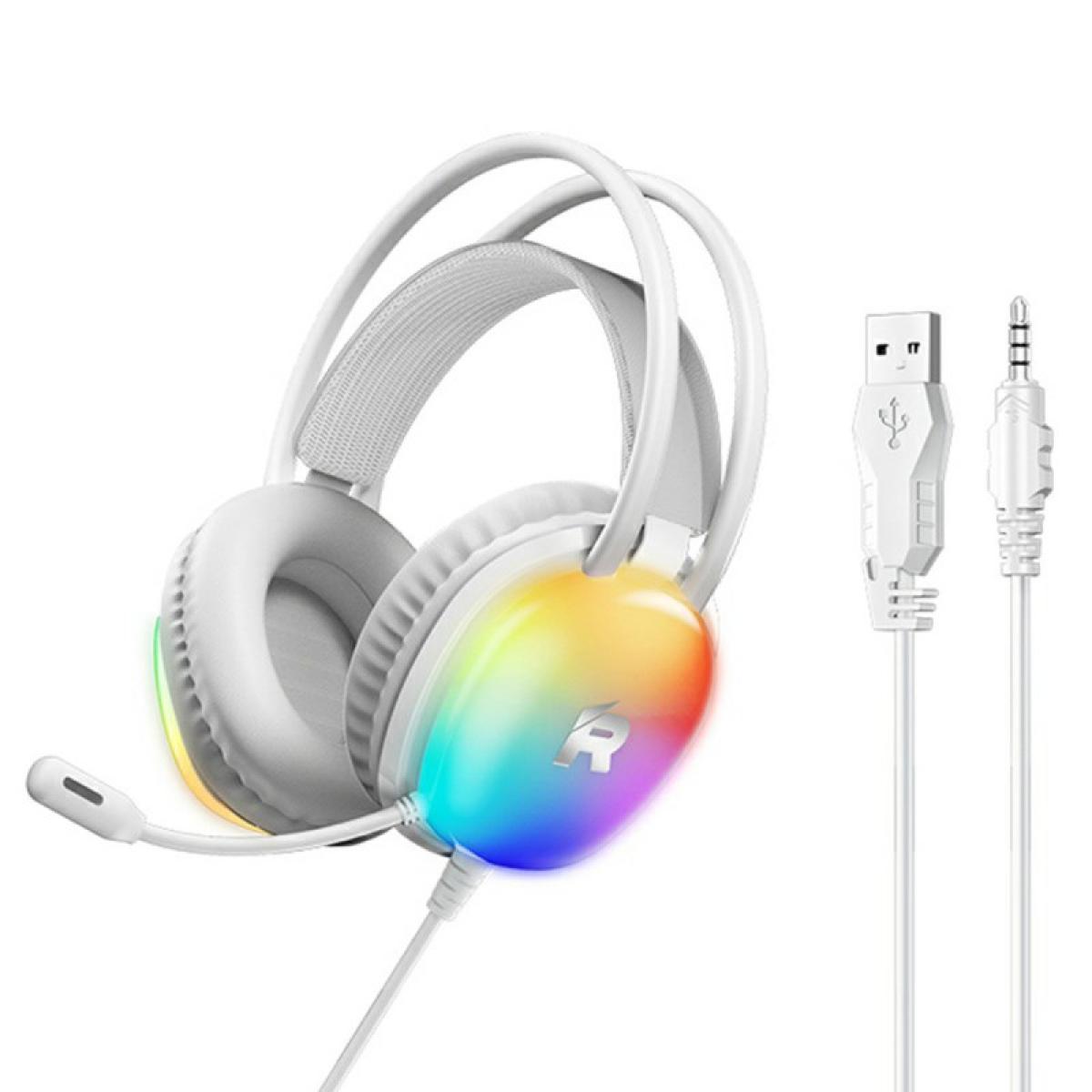 Remax RM-706 RGB Gaming Wired Headset Headphone USB+3.5mm -White