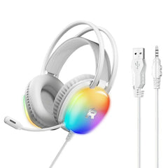 Remax RM-706 RGB Gaming Wired Headset Headphone USB+3.5mm -White
