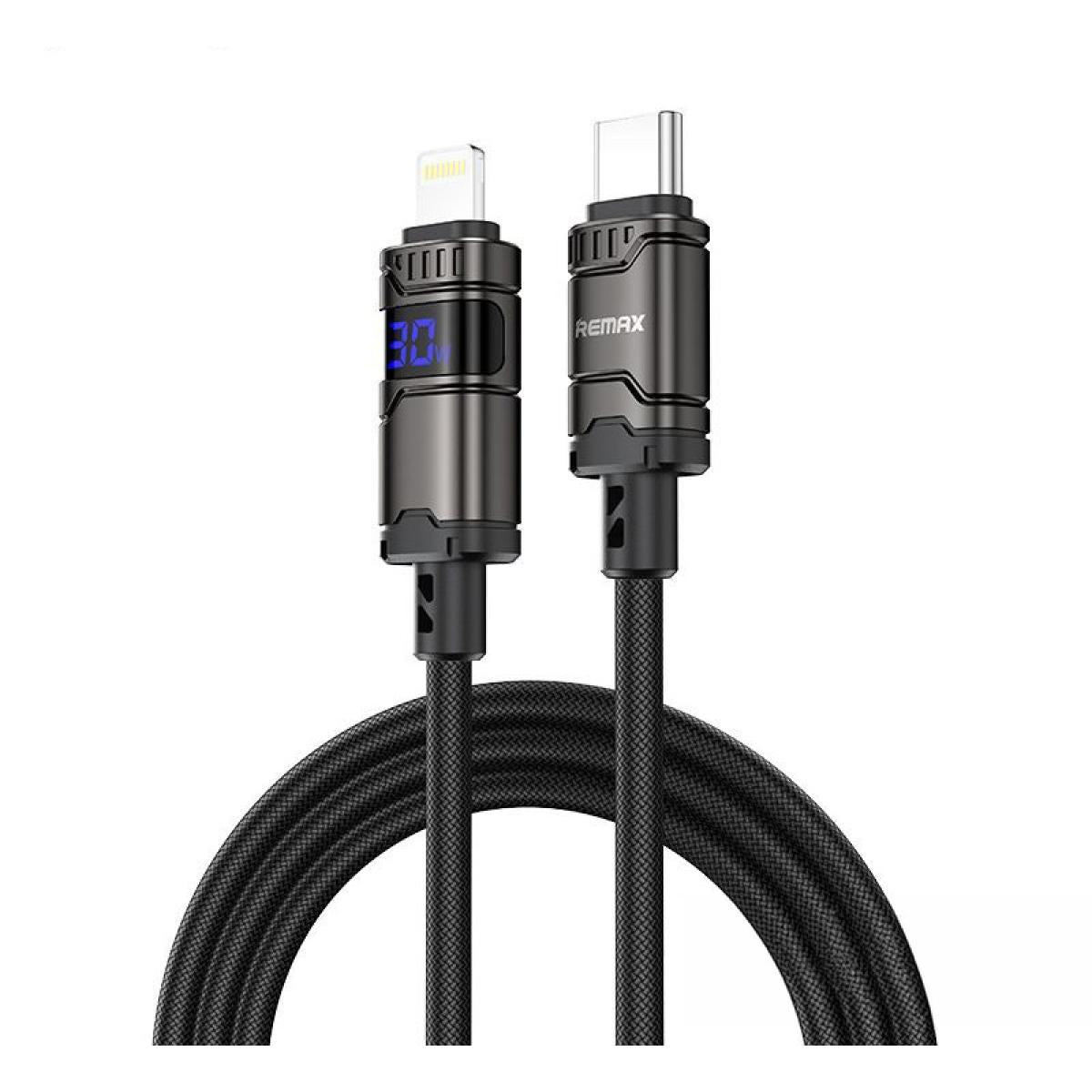 Remax RM-C01-CL Digital Display Briaded Lightning to Type-C Data Cable 1.2M 30W