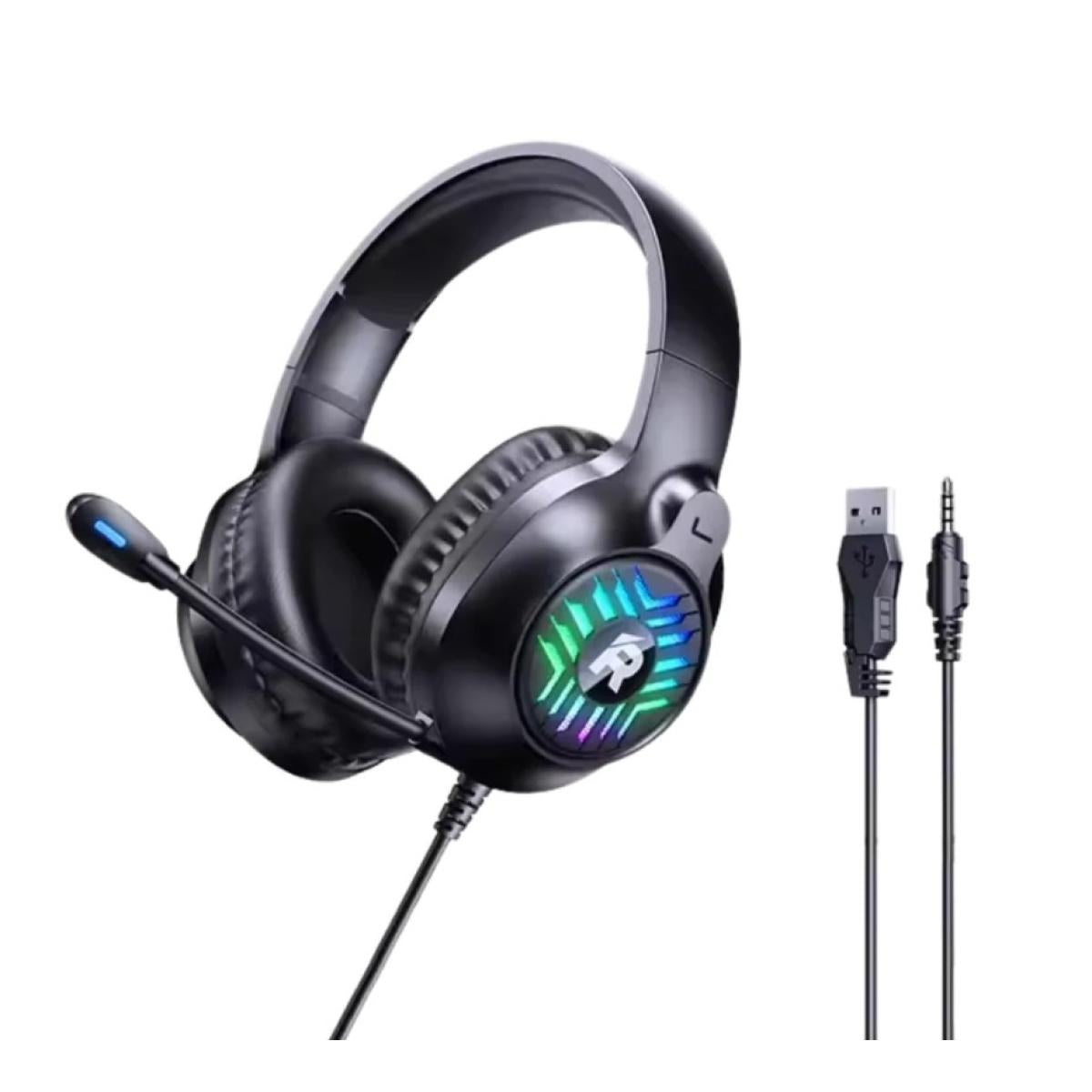 Remax RM-705 RGB Gaming Wired Headset Headphone USB+3.5mm -Black