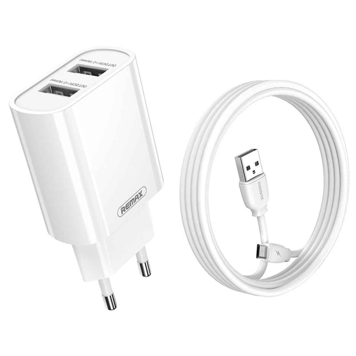 Remax RP - U35 EU Wall Charger with 2 Charging Ports for Lightning Port - Micro