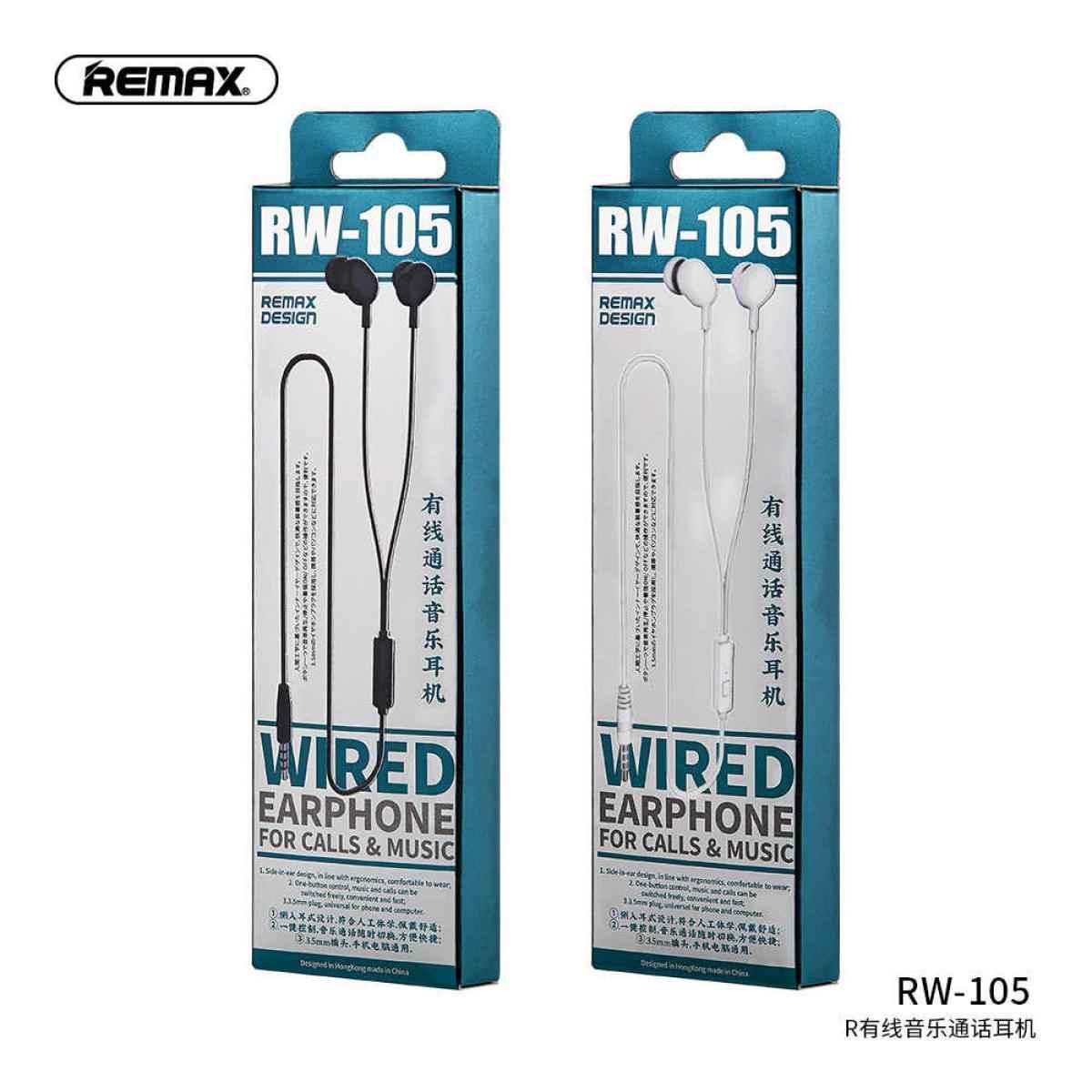 Remax RW-105 Wiree Earphone For iPhone 6s 6 5s 5 Xiaomi Samsung Huawei Earbuds
