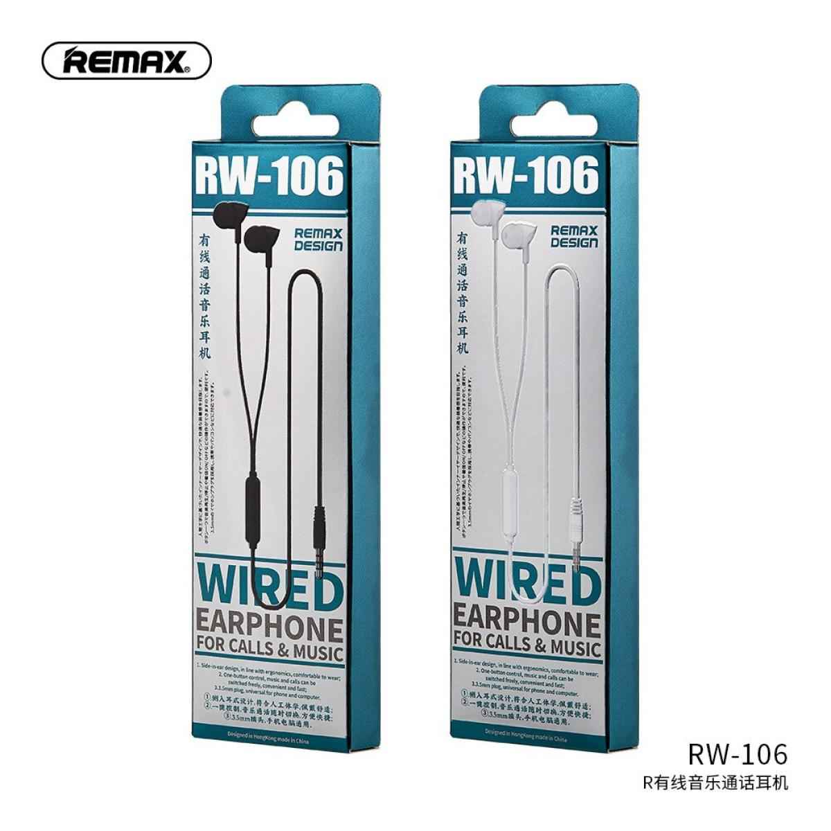 Remax RW-106 Wired Earphone For iPhone 6s 6 5s 5 Xiaomi Samsung Huawei Earbuds