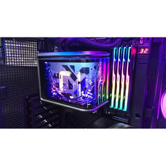ASUS ROG Ryuo IV SLC 360 ARGB 6.67" AMOLED 3D Curved Panoramic Display, Ultra Performance All-In-One 360mm Liquid CPU Cooler, Sliding LCD Panel w/ Pre-Installed 3x ROG RYUO IV MF-12C ARGB Fan - Black