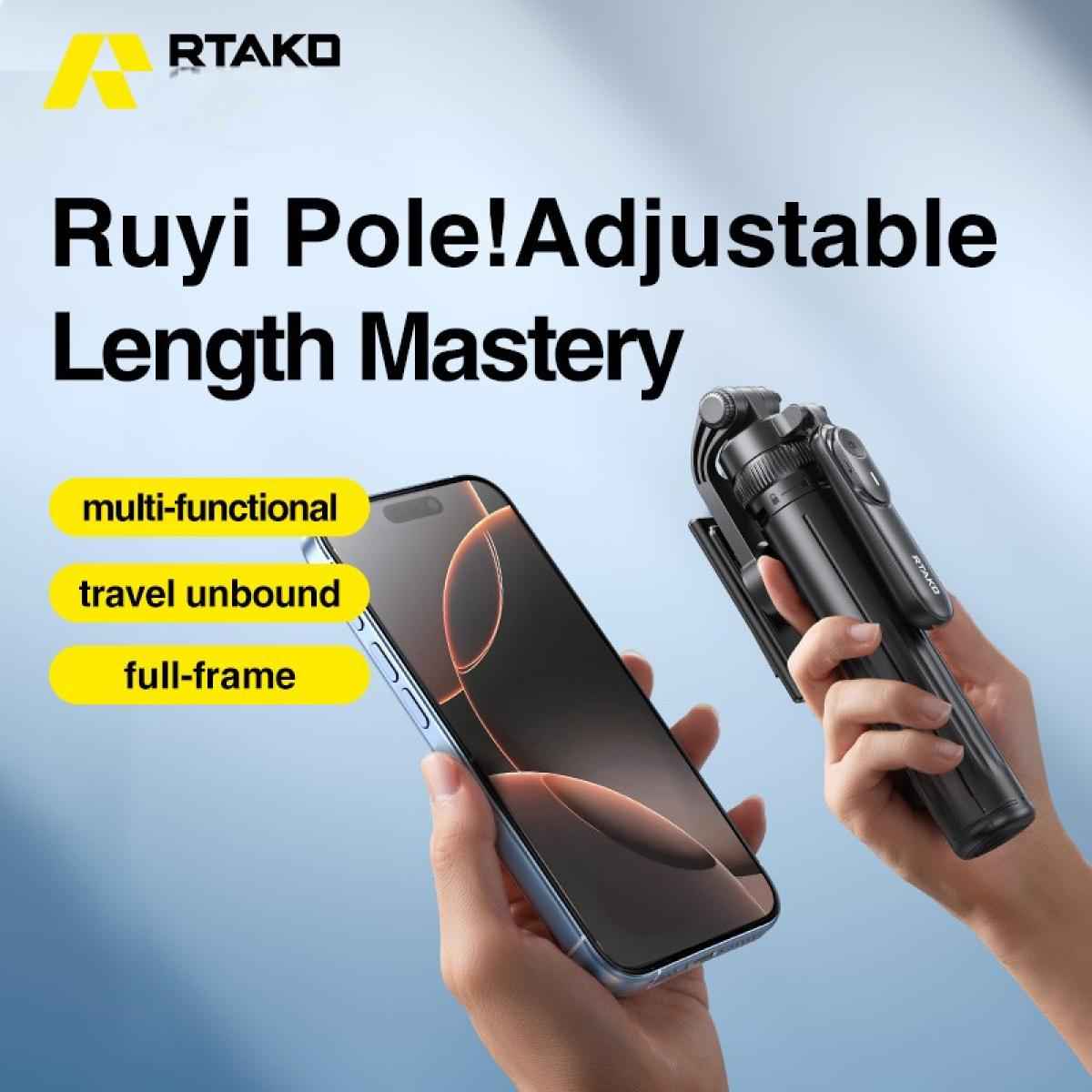 Rtako M17 Selfie Stick Ultra Portable Selfie Stick 1.7m Black