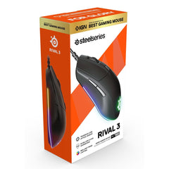Steelseries Rival 3 Mouse 8,500 Cpi Truemove Core Optical Sensor 6 Programmable Buttons Split Trigger Buttons Brilliant Prism Rgb Lighting Ergonomic Black - CompuMe