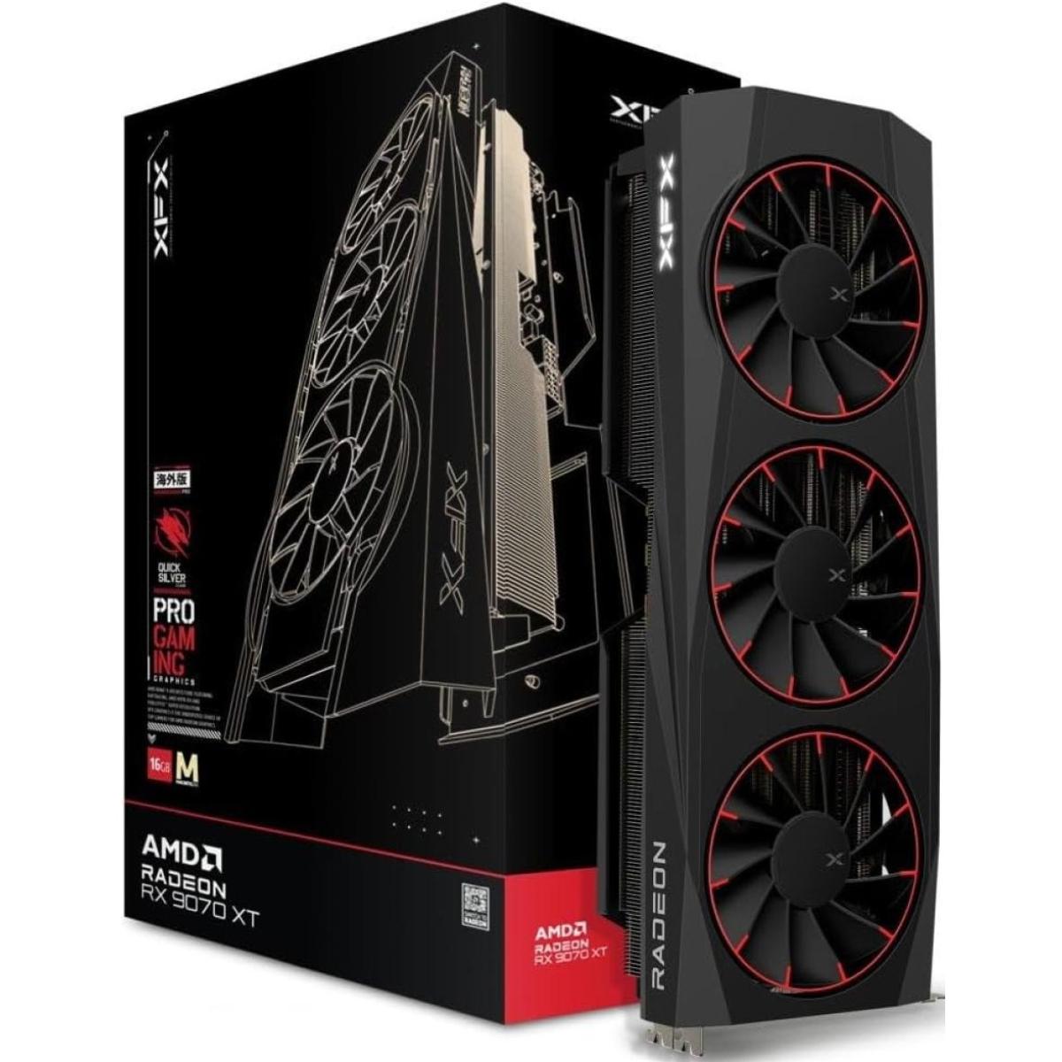 XFX Quicksilver Class AMD RADEON RX 9070 XT 16G GDDR6 Magnetic Air Edition - Graphics Card RX - 97TMAQKB9