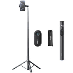Rtako Rzp001 Ab226 Selfie Stick With Tripod And Self Expanding Legs, 720° Rotation, 1.7m With Smart Design Black