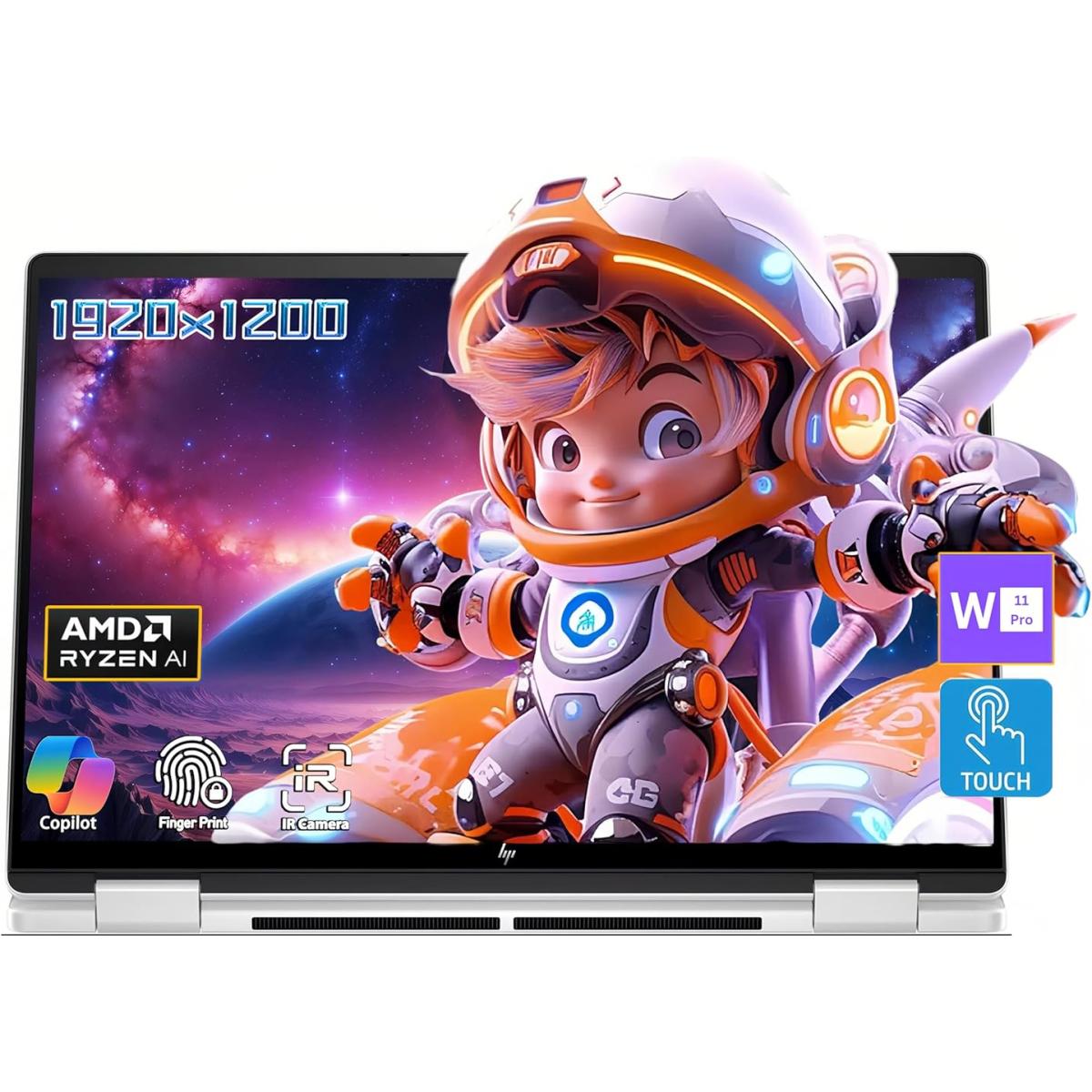 Hp Envy X360 14 (2024) 14 Fa0013dx New Amd Ryzen 5 8640hs 6 Cores Built In Ai 2 In 1 Touch Display W/ 360° Touch Display & Fast Charge Glacier Silver - CompuMe