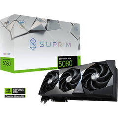 Msi Geforce Rtx 5080 Suprim Soc Graphics Card, 16gb Gddr7 256 Bit Memory, 2745 Mhz Boost Clock, 30 Gbps Memory Clock, 10752 Cuda Cores