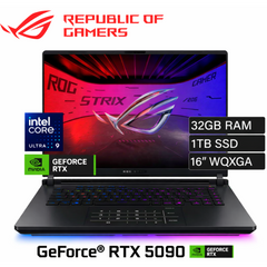ASUS ROG Strix SCAR 16 (2025) G635 NEW Intel Core Ultra 9 Gen II 275HX 24-Cores w/ NVIDIA RTX™ 5090 24GB DDR7 & ROG Nebula IPS 2.5K 240Hz Display , Off Black