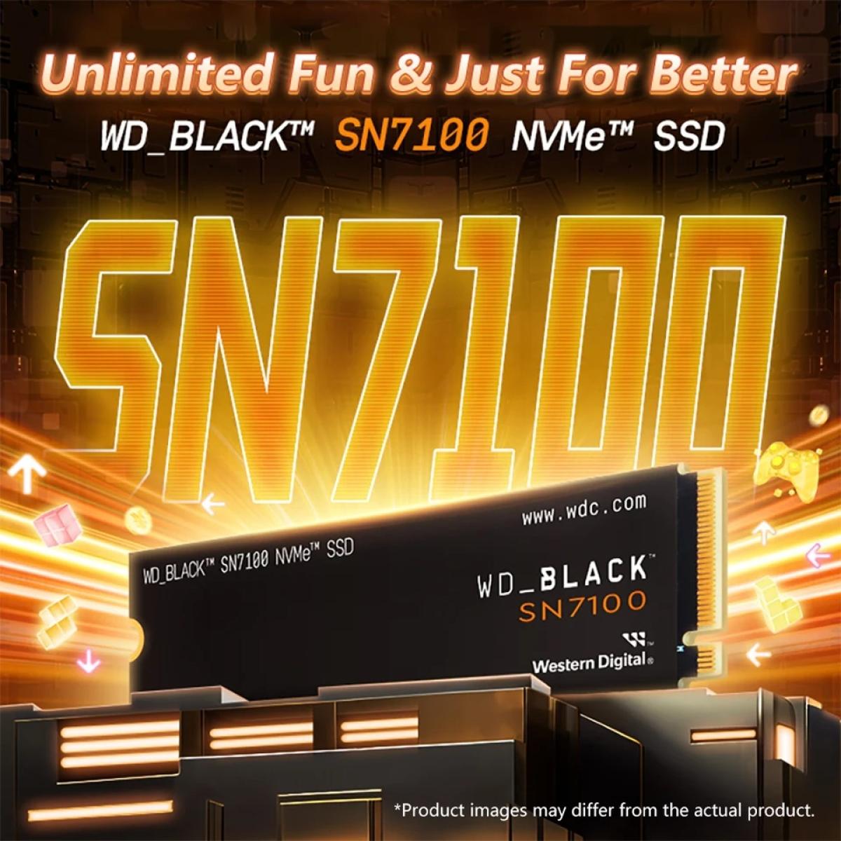WD BLACK SN7100 1TB NVMe Gen4 PCIe M.2 2280 SSD TLC 3D NAND Internal Solid State Drive up to 7,250MB/s