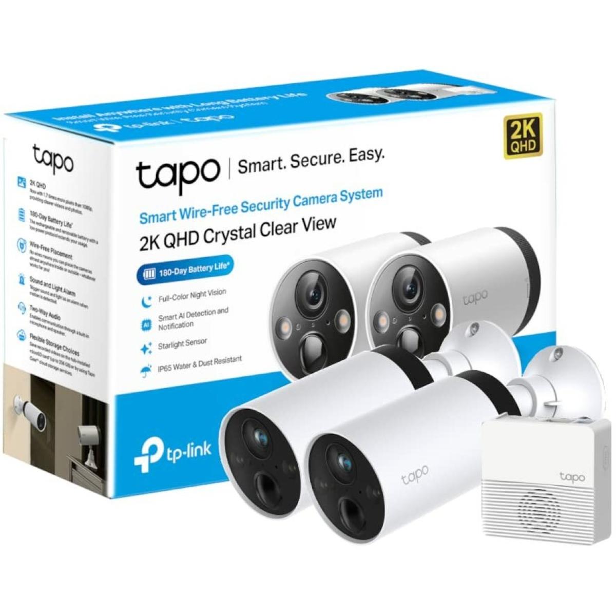 Tp Link Tapo C420s2 2k Qhd Outdoor Wireless Security Camera System Up To 180 Day Battery Color Night Vision W/starlight Sensor Works W/alexa & Google Home - CompuMe