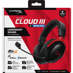 HyperX Cloud III S Wireless Gaming Headset - (Red-Black)