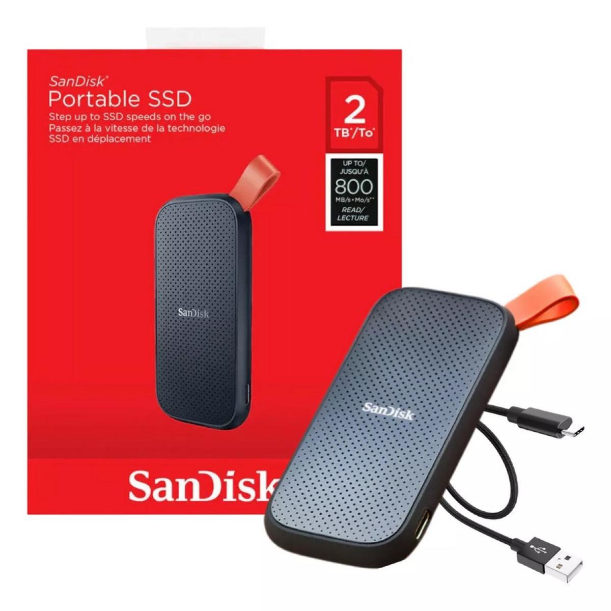 SanDisk 2TB Portable SSD - Up to 800MB/s, USB-C, USB 3.2 Gen 2, Updated Firmware - External Solid State Drive