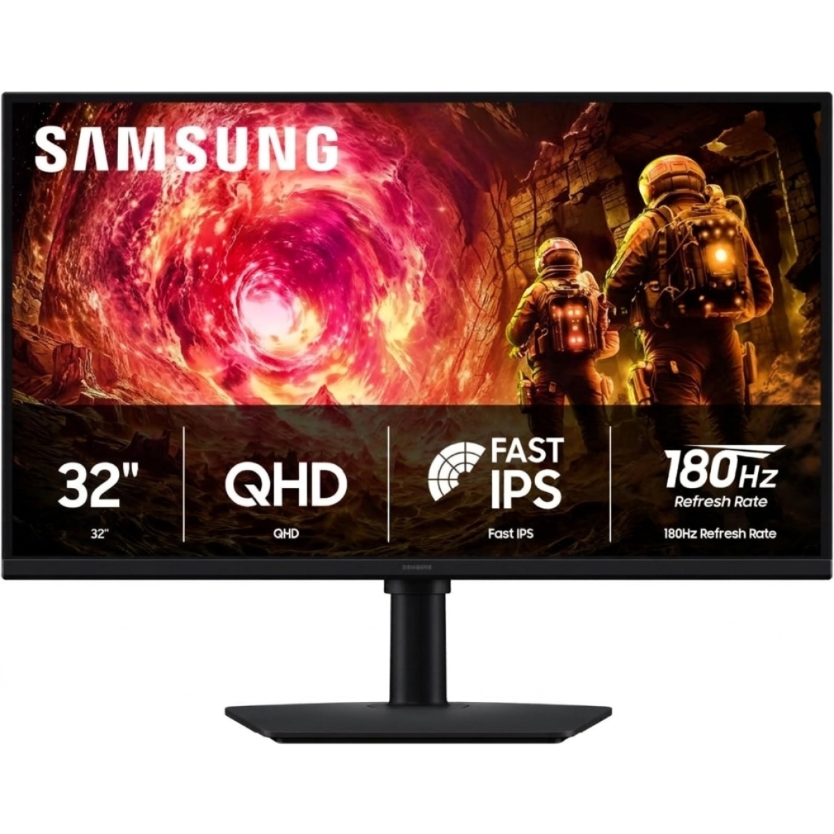 Samsung 32” Odyssey G5 G50F QHD 2K 180Hz Refresh Rate, Fast IPS Panel, HDR10, NVIDIA G-Sync Compatible, 1ms Response Time (GtG), AMD FreeSync™, Adjustable Stand, LS32FG502EMXUE