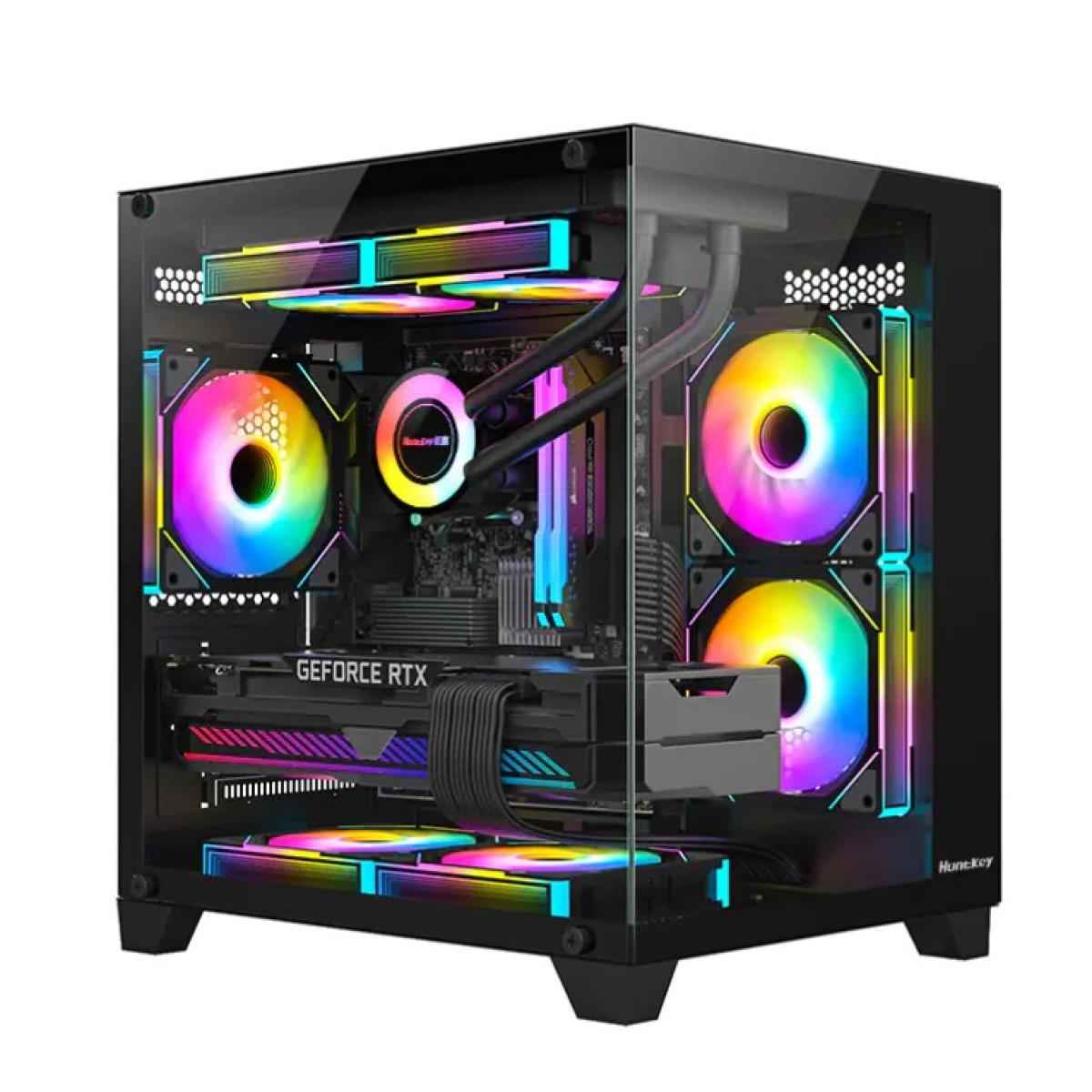 Huntkey S900 Sandstorm Full view Empty PC Case without Fans -Black