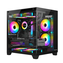 Huntkey S900 Sandstorm Full view Empty PC Case without Fans -Black