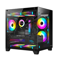 Huntkey S900 Sandstorm Full view Empty PC Case without Fans -Black