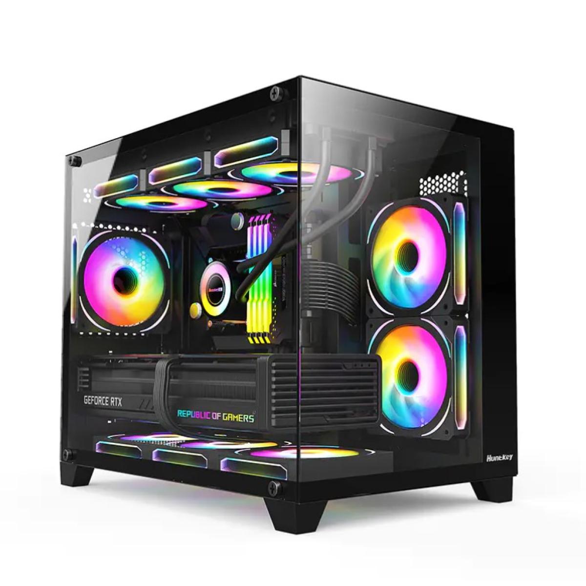 Huntkey S960 StormX Full View Empty PC Case without Fans -Black