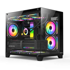 Huntkey S960 StormX Full View Empty Case without Fans - Black with gaming