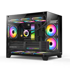 Huntkey S960 StormX Full View Empty PC Case without Fans -Black