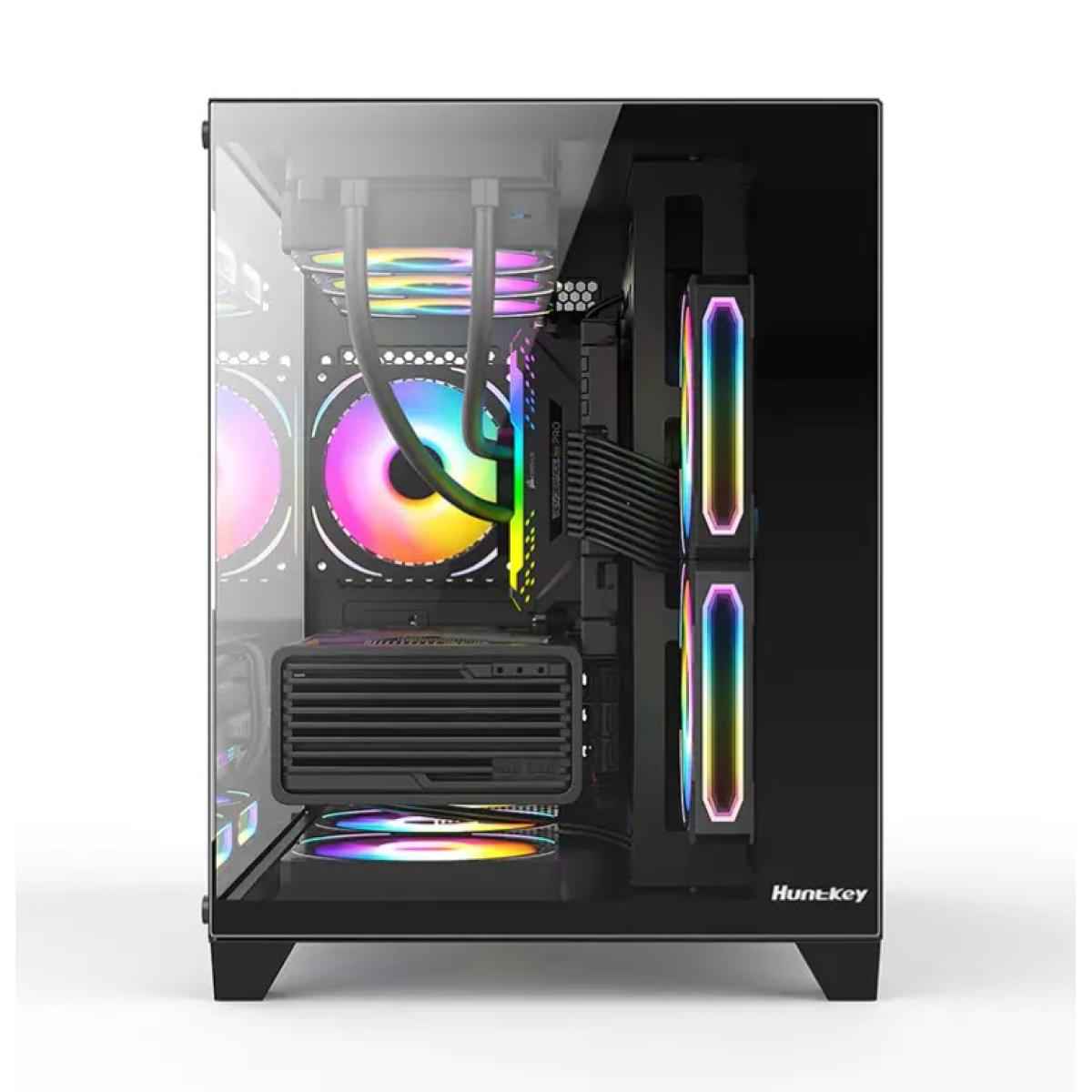 Huntkey S960 StormX Full View Empty PC Case without Fans -Black