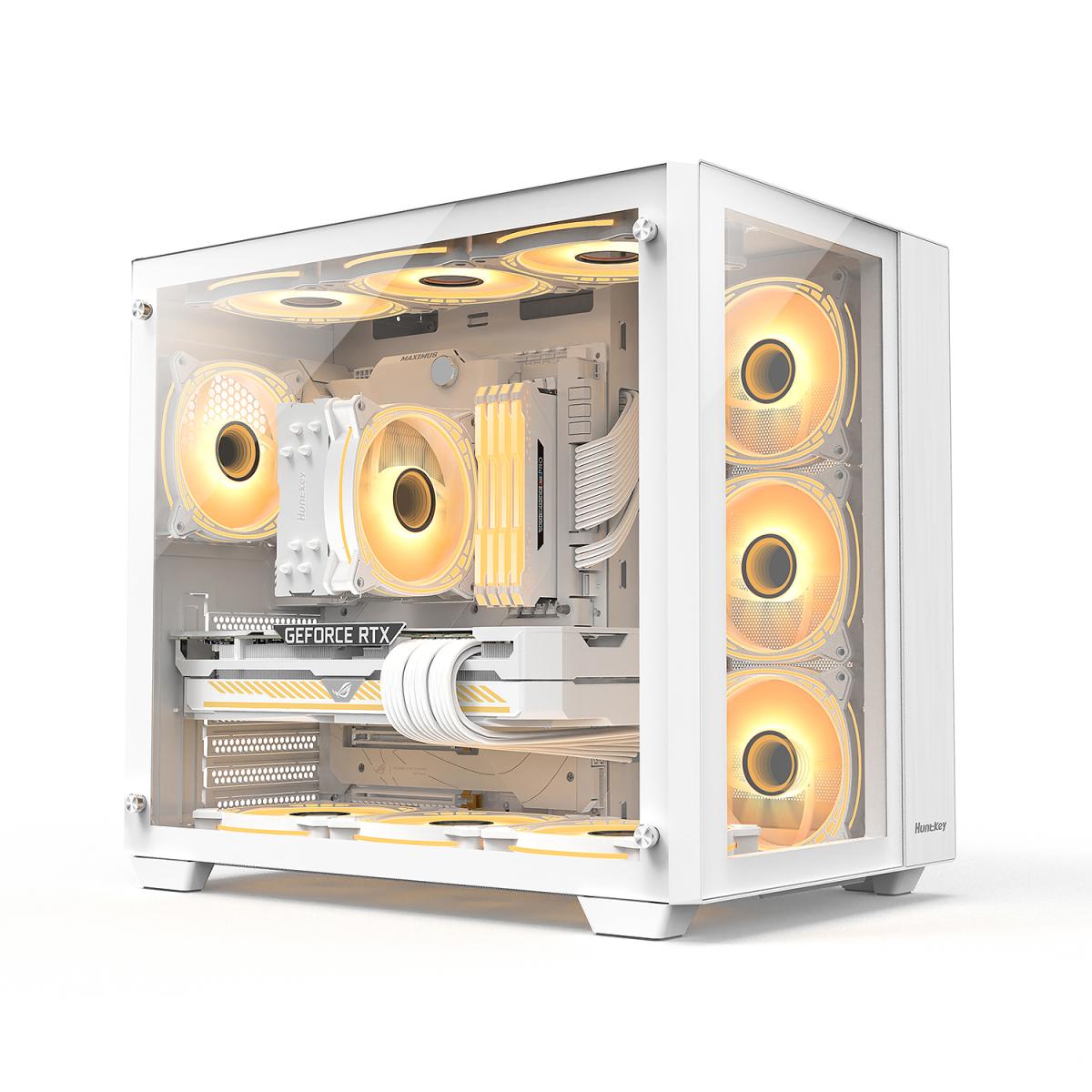Huntkey S980 Tornado Full View Empty Gaming Case -White