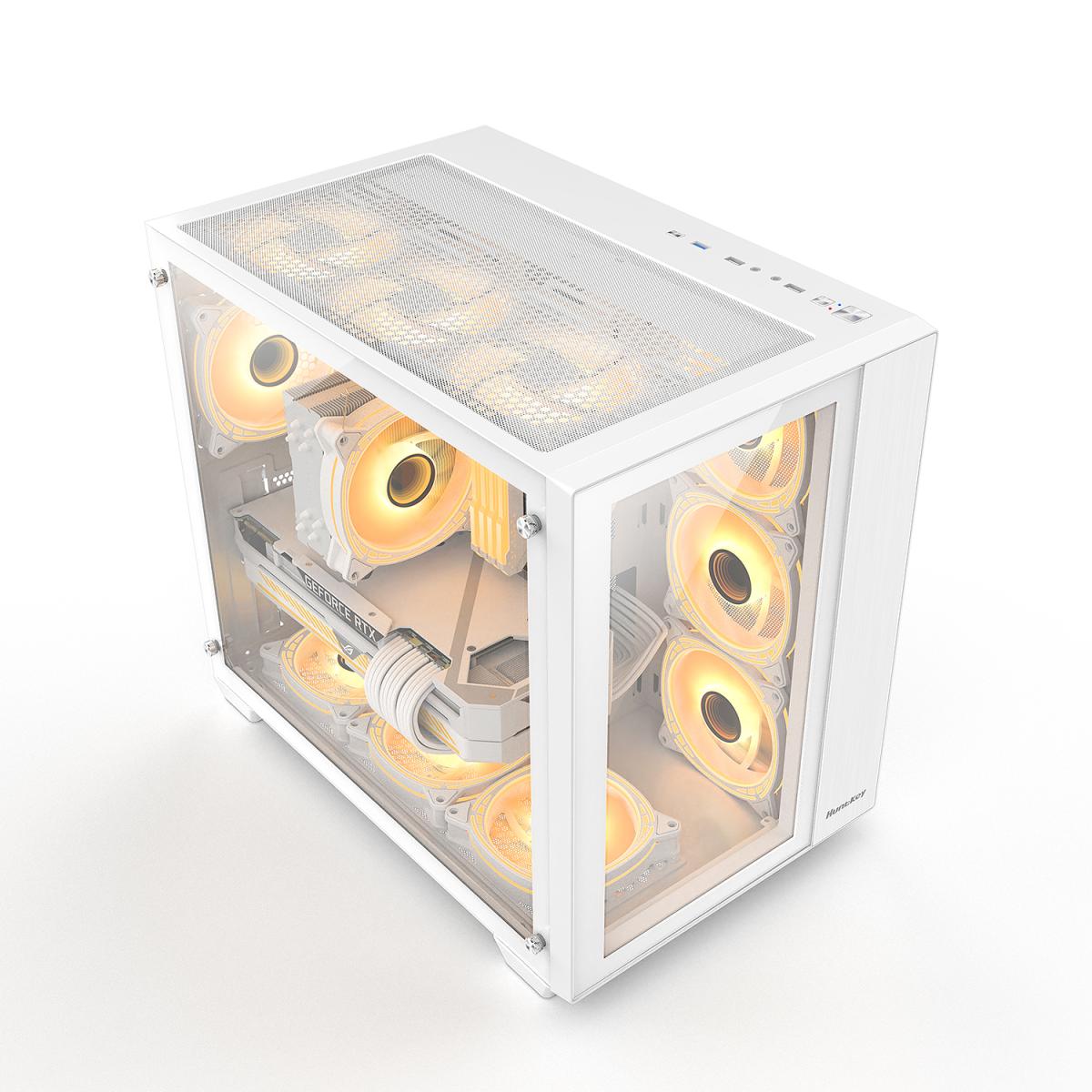 Huntkey S980 Tornado Full View Empty Gaming Case -White