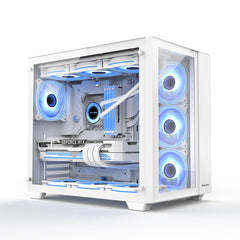 Huntkey S980 Tornado Full View Empty Gaming Case -White