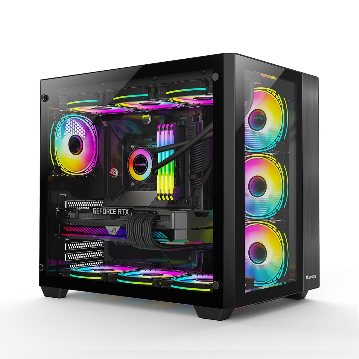 Huntkey S980 Tornado Full View Empty Gaming Case -Black
