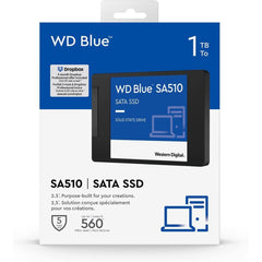 Western Digital 1TB WD Blue SA510 SATA Internal Solid State Drive SSD - SATA III 6 Gb/s, 2.5"/7mm, Up to 560 MB/s