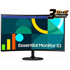 Samsung S3 Essential (D362) 24" Full-HD, VA Curved Monitor, 100Hz, 4MS (GTG), Narrow Border Design, Eye-Care Mode & Flicker Free | LS24D362GAMXUE |