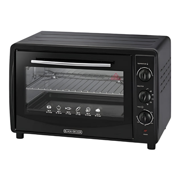 Black & Decker Toaster Oven with Double Glass, Black - TRO45RDG-B5