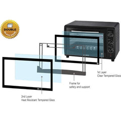 Black & Decker Toaster Oven with Double Glass, Black - TRO45RDG-B5