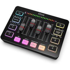 Fifine Ampligame SC3 Gaming Usb Mixer With Xlr/headset Input, Monitoring, Line In/out, Faders, Mute/voice Effect/sample | SC3 | - CompuMe