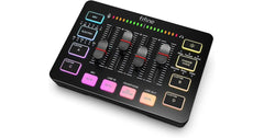 Fifine Ampligame SC3 Gaming Usb Mixer With Xlr/headset Input, Monitoring, Line In/out, Faders, Mute/voice Effect/sample