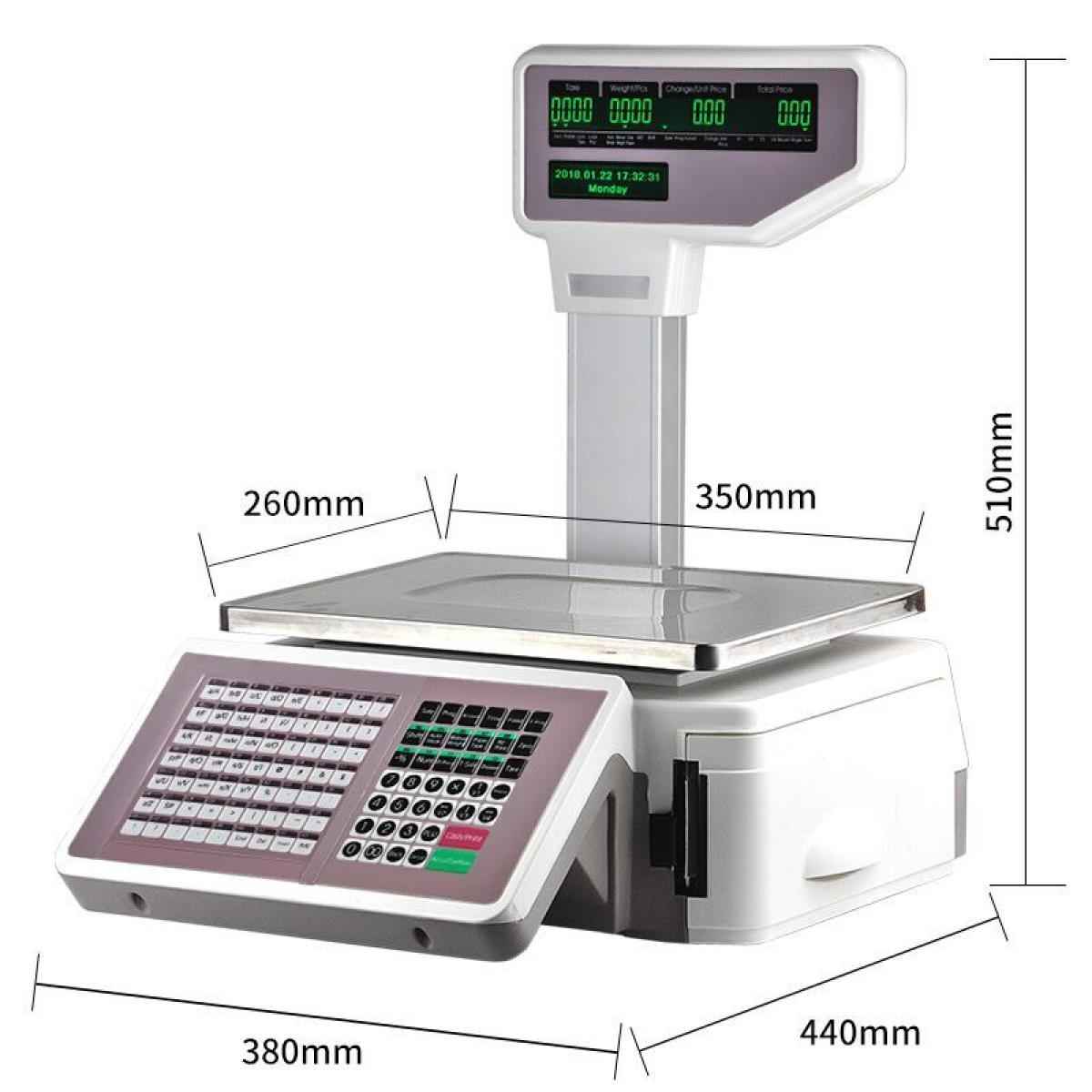 Nvk Electronic Barcode Label Printing Scales TM - A20B with Receipt Printer with point of