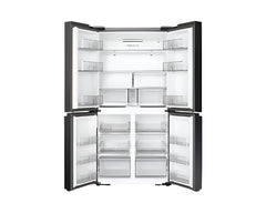 Samsung BESPOKE T Style Side by Side Refrigerator, 602Lit, Black Glass French Door - RF65DB90B022LV