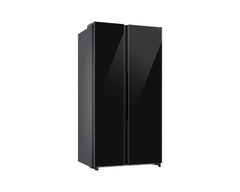Samsung Side by Side Refrigerator A++, SmartThings & Wifi, Metal Cooling Duct, 647Lit, Clean Black - RS70F65Q1BLV