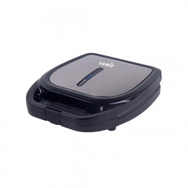 Samix Toaster (Press Grill), 4Multi Function Cavite's, 1300Watts, Silver & Black - SNK-3013B