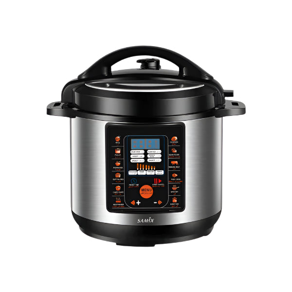 Samix Pressure Cooker, 8Lit, 1350Watts, Black & Steel - SNK-PC8S